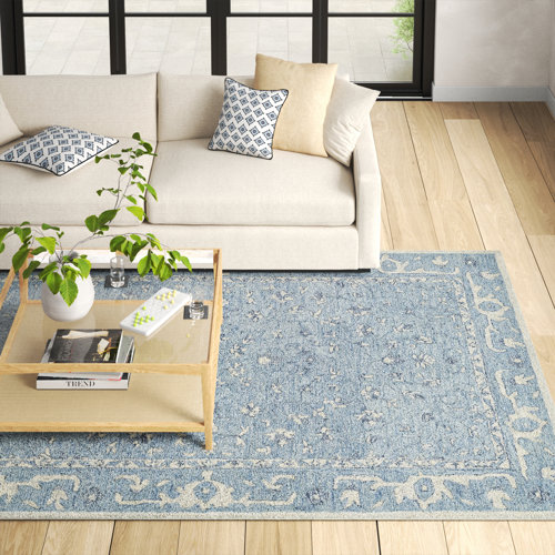 Lenville Handmade Wool Blue/Beige Rug & Reviews Birch Lane